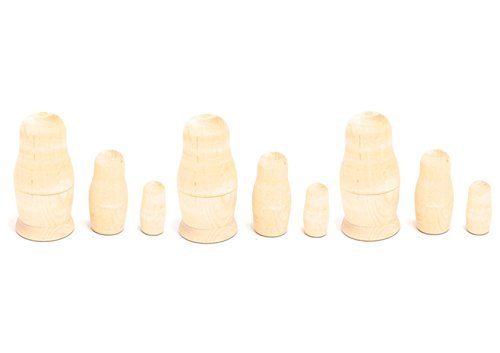 Amazon | 【お得な3個セット】 白木マトリョーシカ 3個組 7cm [ロシア