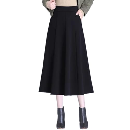 Jupe de costume longue pour femme à taille haute élastique automne