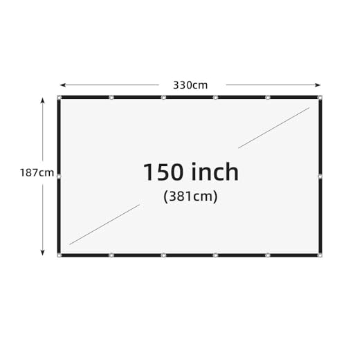 Pantalla de proyector de 150 pulgadas portátil y plegable de alta densidad blanca 2