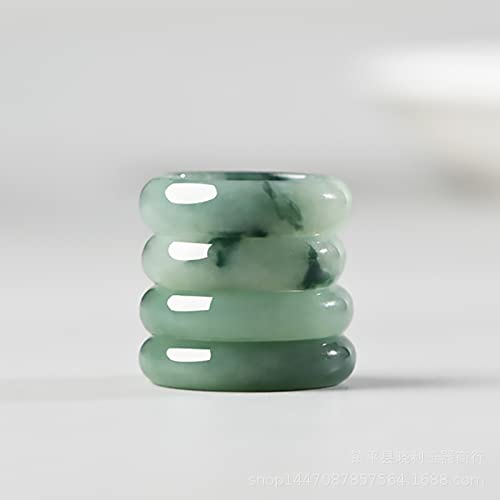 Bjimidti 100% Genuine Burma Jade Band Ring, Natural A Grade Green Jade Rings For Women thumb #5