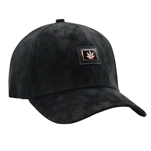 Image of kill off Premium Men's Leather Baseball Cap with Embroidered Patch, Adjustable Fit, Lightweight Comfortable Casual Wear Hat