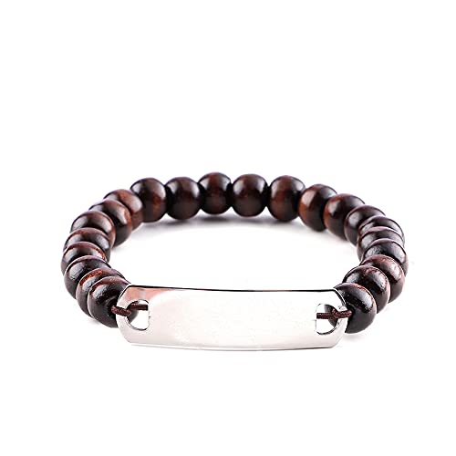 8mm Cross Beads Wooden Bracelet for Men Women Healing Lava Rock Stretch Bracelets Set4