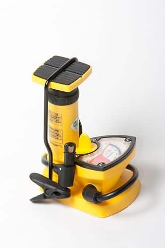 Panaracer FTP-YBG-S Bicycle Air Pump, Foot Type, Fits All Valves, Includes Ball/Float Adapter, Yellow, SG Standard Compliant