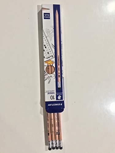 Image of STAEDTLER Exam pencils in natural wood barrel in pack of 10 nos. with ruler