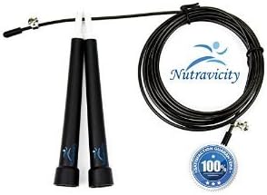 Nutravicity Jump Rope Speed Cable Adjustable Best for CrossFit Training, Boxing, MMA, Double Unders, Exercise