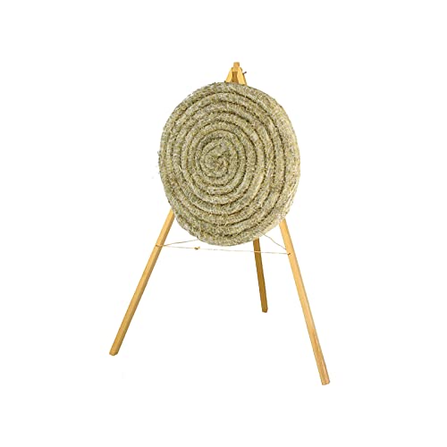 Runde Strohscheibe Deluxe - Ø 65 cm - Zielscheibe - Farbe: Natur + Holzständer S140; Zubehör für Bogenschießen Pfeil und Bogen Bogensport