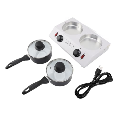 Chocolate Melting Pot, 2 Tanks Electric Heating Chocolate Tempering Machine Candy Melts Melter Dipping Tool Kitchen Supplies for Chocolate, Candy
