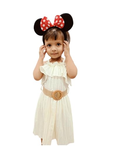 Image of BookMyCostume Black & Red Polka Dot Cartoon Style Headband for Girls | Fancy Dress Hair Accessory for Birthday Celebration Prop, School Event, Costume Theme
