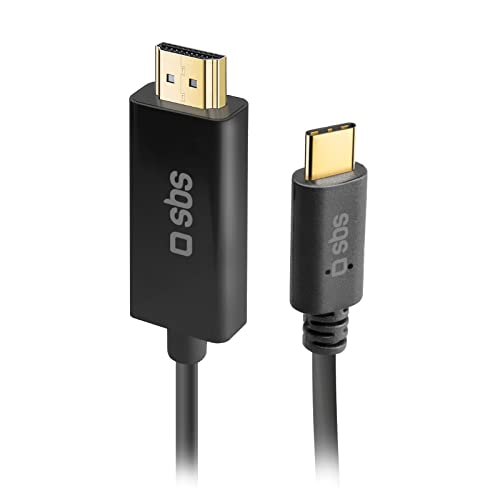 SBS Video-Adapterkabel mit vergoldeten USB-C-auf-HDMI-Anschlüssen, 4K/5K-Kabel für Smartphones, PCs, iMacs, MacBooks, iPads, Projektoren, Fernseher, 1,8 m lang.