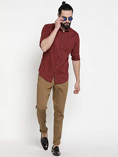 Image of SHOWOFFFF Men Printed Casual Shirt | Spread Collar Full Sleeves Cotton Shirt for Mens | Slim Fit Regular Length Shirt for Men's