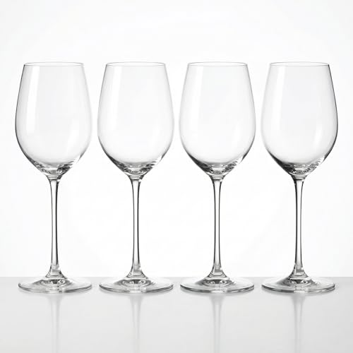 Image of Ash & Roh Wine Glass - Ideal for White or Red Wine Party Glass, Whisky Glass, Clear Glass, 300 ml, (4)
