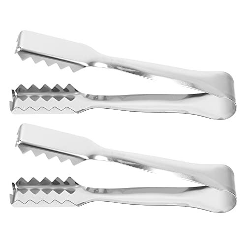 OFFSCH Serving Tongs for Large Ice Balls 2 Pcs Fruit Ice Cube Clip Stainless Steel Clamps