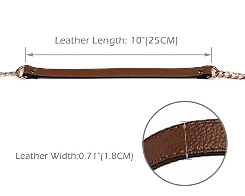 VanEnjoy Replacement Chain & Genuine Leather Shoulder Crossbody Strap (Coffee)4