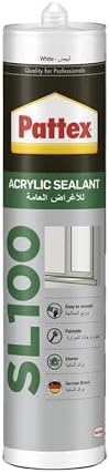 Pattex SL100 Silicone Acrylic Sealant, 280ml, White