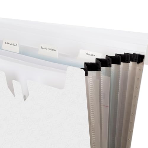 Five Star Organizador de arquivos expansível, organizador de arquivos sanfonado com 6 bolsos, fecho