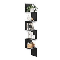 RVL-S-KAAH・WAAG VASAGLE Corner Shelf - Stylish 5-Tier Floating Wall Display