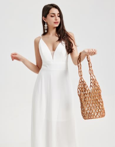 Bolso de mano de madera retro para mujer miniatura 5