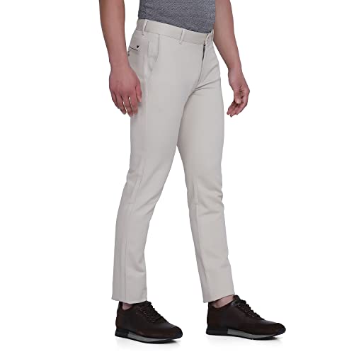 Image of Blackberrys Men Beige Solid Trousers