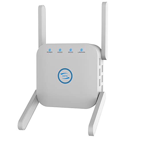 WIFI Range Extender, Beenate 1200Mbps Signal Booster Repeater, Dual Band 2.4G & 5Ghz WIFI Extender, 4 Antennas Full Coverage with Ethernet Port and Wps, Ap Repeater Mode Wireless Signal Booster