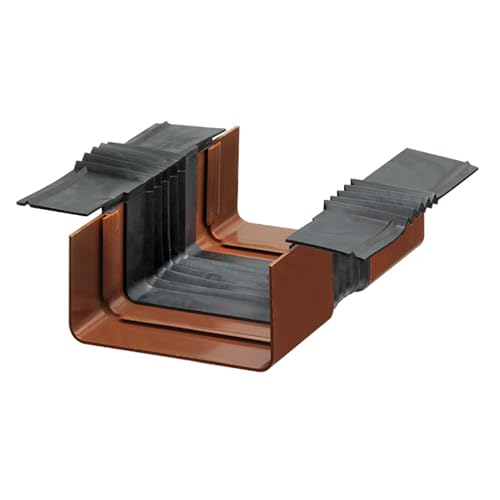 INEFA Carportrinnen-Verbindungsstück kastenförmig 21cm Braun Zubehör Dachrinne, Zange, Gartenhaus, Carport, Abbiegzange Vordach, Fallrohr Klein, Laubschutz, Regensammler, Halter