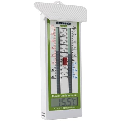 Digital Max Min Greenhouse Thermometer Classic Design Max Min Thermometer for Use in The Garden Greenhouse or Home Easily Wall Mounted Greenhouse Temperature Monitor Cover