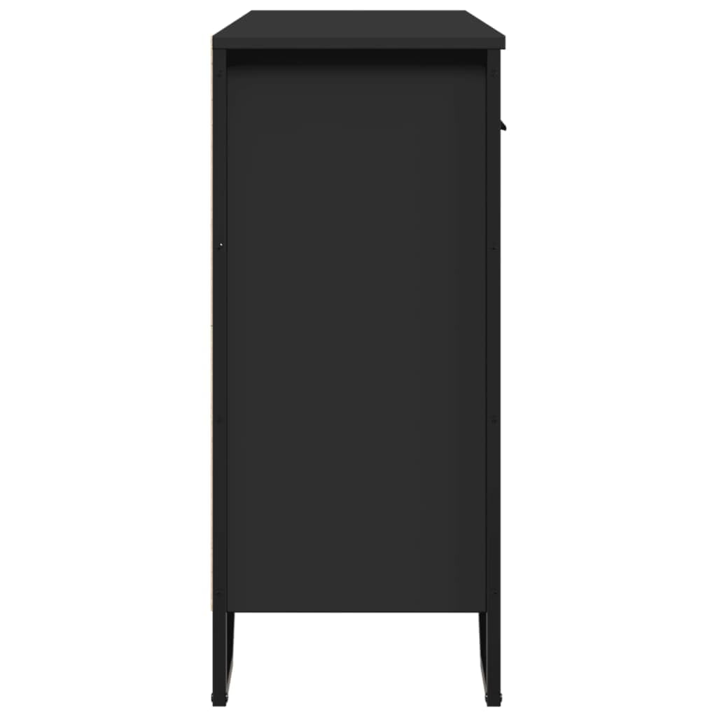 vidaXL Szafka, czarna, 97x32,5x74,5 cm, materiał drewnopochodny