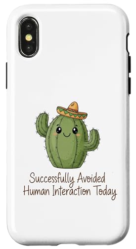 今日の人との相互作用を回避することに成功したおかしなサボテン スマホケース iPhone X/XS 用