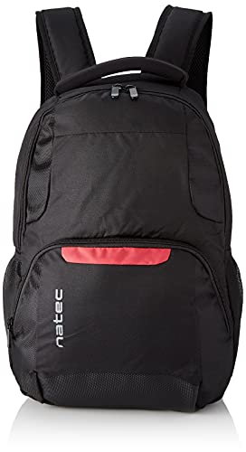NATEC NTO-1386-Eland Backpack Bag for Laptop up to 15.6 Inches, Unisex Adult, Black, L, Black/White