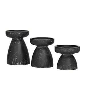 Deco 79 Wood Decorative Candle Holder Candle Stand, Set of 3 Candlestick Holder 6", 5", 4"H, Black Deco 79 Wood Decorative Candle Holder Candle Stand Set of 3 Candlestick Holder 6 5 4H Black