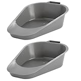 Portable Fracture Bedpans with Built-in Handle, Grey (Pack of 2)