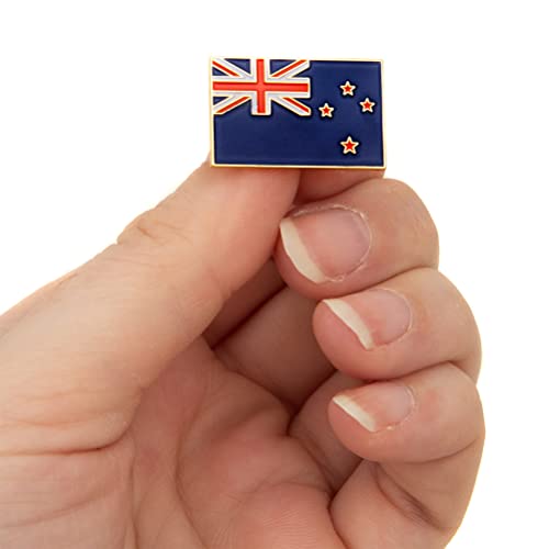 Image of Desert Cactus New Zealand Flag Lapel Pin NZL New Zealand Made of Metal for Formal Wear, Bag and Hat Jewelry, and Tie Tack