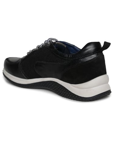 Image of BckByBuckaroo Adults-Men CODRIN Leather Denim Classic Shoe Lace Up Black