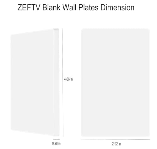 ZEFTV Screwless Blank Wall Plates 1-Gang Blank Switch Outlet Electrical Cover Plate Unbreakable Thermoplastic Faceplate for Decorative Receptacle Outlet Switch, White (10 Pack) by ZEFTV - Image 4