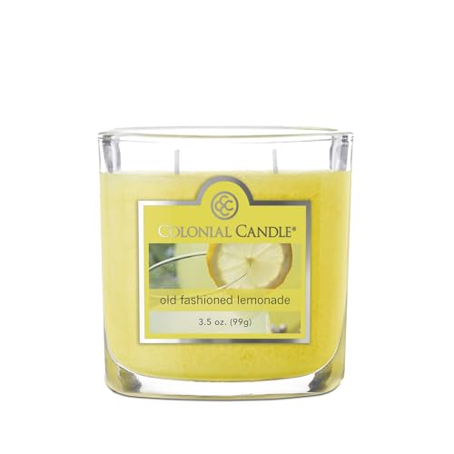 Colonial Candle Old Fashioned Lemonade Jar Candle, 2 Wick, 3.5 oz, Mottled Wax Candle