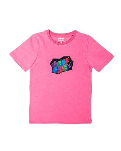 A FOR ADLEY Retro Galaxy Tee in Dark Pink a Classic Designed Tee for Aldey's Fans with The Space Logo