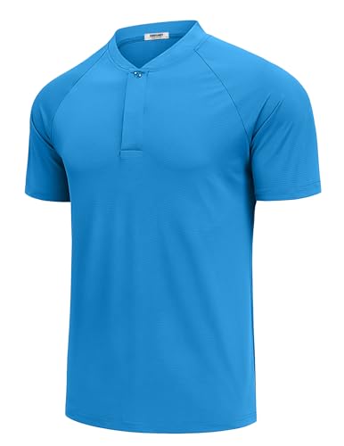 Amazon.com: COOFANDY Mens Polo Shirts Short Sleeve Collarless