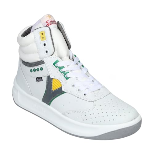Servis Cheetah High Top Trainers Men White Yellow Green Shoes, Afghani Tali Style OG, Men Stylish Sneakers High Top