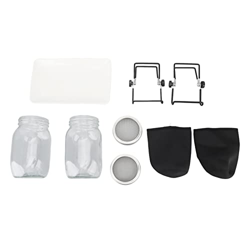 IZHIUTP Kit de Germination en Pot Mason 2 pièces, Ensemble de Germination à Drainage Facile for la Culture du Brocoli, de la Luzerne et Plus Encore