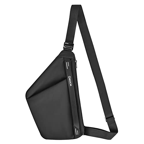 OSOCE Sac à dos décontracté à bandoulière antivol et imperméable pour homme et femme, pour randonnée, trave, vélo, skateboard, sport (1 m), 1.0 Noir, Medium Cover