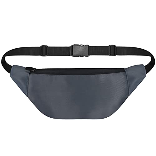 Image of Unisex Waist Pack Travel Handy Hiking Zip Pouch Elegant Style Document Money Phone Belt Sport Bag Bum Bag for Men and Women Nylon Adjustable Strap (Lava Gray)