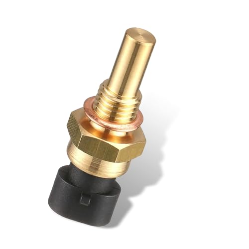 yorpyep Engine Coolant Temperature Sensor, 12608814 213-4333 15326388 19236568 High Temperature Resistant Sensors, with Sealing Gasket, Compatible with Delphi Buick Chevrolet GMC Cadillac (Gold)