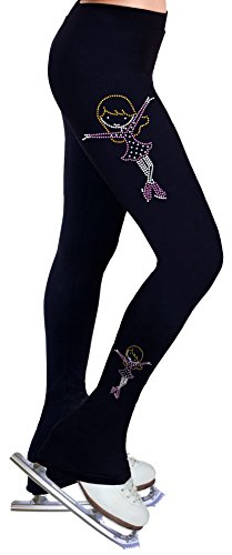 NY2 SPORTSWEAR Figure Skating Practice Pants with Rhinestones R404B-RP (Rose Pink, Child Small)
