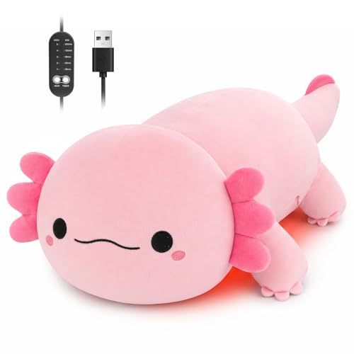 Image of Axolotl Heating Pad for Period Cramps Menstrual Pain Relief, Portable Electric Heat Pads USB Powered, Cute Stuff Axolotl Plush Stuffed Animals Gifts, Funny Gift for Women Teen Girls Birthday Christmas