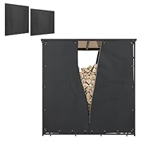 Outsunny 2er-Set Kaminholzregal Abdeckung Abdeckplane für Brennholzregal 600D Oxford Wasserdicht Holzregalabdeckung Aussen Schutzhülle wetterfeste Schutzabdeckung für Holzregale 176 x 163/175 cm