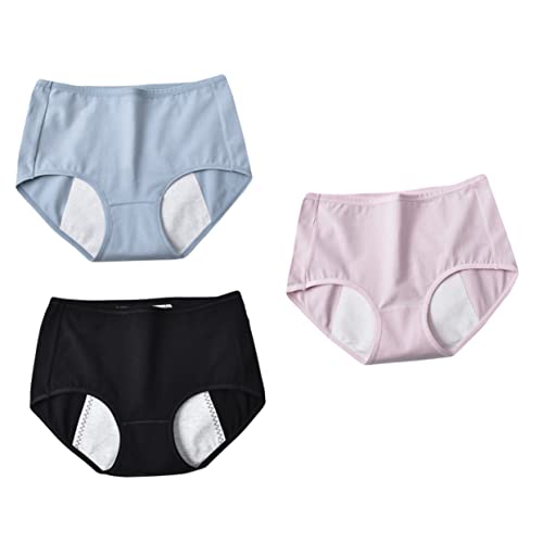 PLAFOPE 3piezas Ropa Interior Cálida Útero Calzoncillos Menstruales Transpirables para Mujer Pantalones Algodon Uso Diario