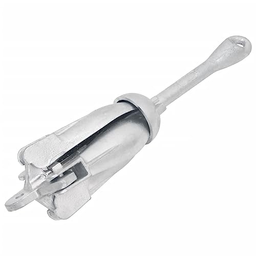vidaXL Klappanker, Faltanker 4 Flunken, Tragbarer Anker Bootsanker, Faltklappanker Schirmanker für Schlauchboote Kajaks Paddelboards, Silbern 1,5kg Temperguss