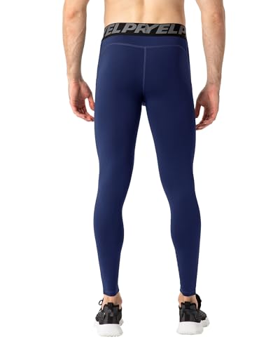 Men's Athletic Leggings Workout Compression Pants with Pockets Cool Dry Base Layer Active Tights for Cycling Running3