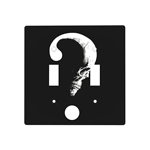 Halloween Skull Double Toggle Light Switch Cover Plate Decorative Black 2 Gang For Girls Boys Room Kitchen Bathroom #TOP10