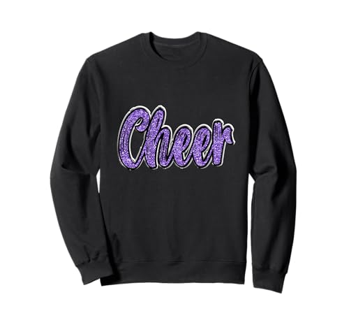 Cheer Shirt, Megaphone Purple Leopard Cheetah Print Sweatshirt