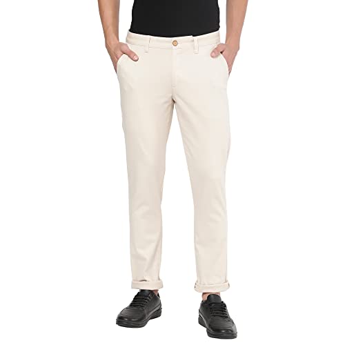 Image of Arvind Men Beige Modern Fit Chinos